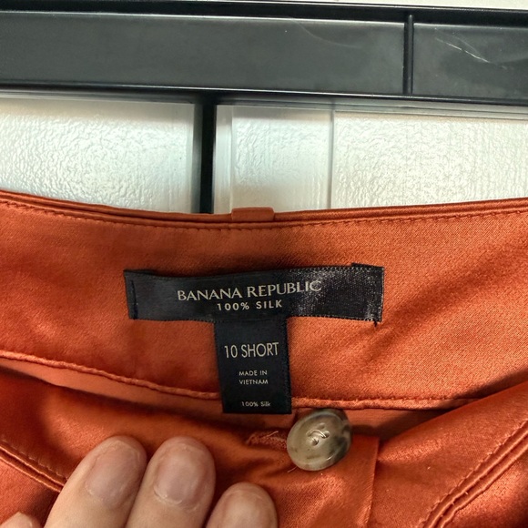 Banana Republic 100% Silk Terracotta Belay Wide-Leg Pants and Button Down - Picture 7 of 15